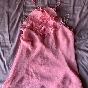 Zara basic pink flower top